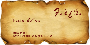 Faix Éva névjegykártya